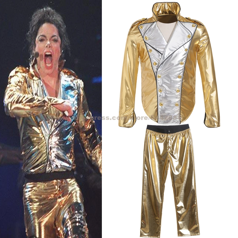 MJ Michael Jackson Kabát História Zlatých Bunda, Nohavice Cosplay Contstume pre Cosplay Imitácia Prop MTV Zber