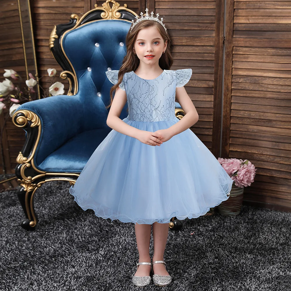 Baby Dievčatá Party Šaty Princezná Večer 2021 Letné Deti Oblečenie Pre Dievčatá Kostým Kvet Svadby, Narodeniny 1-6 rokov