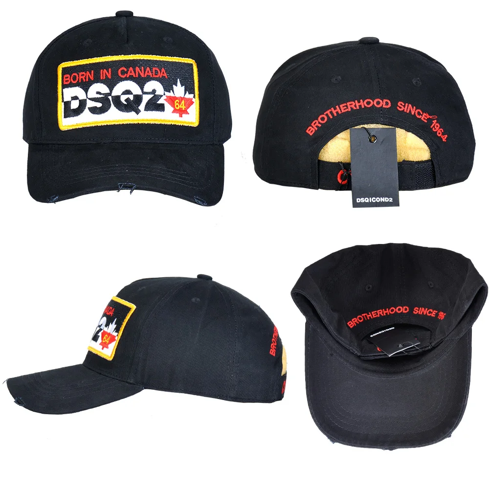 Dsq značky klobúk 2021 noví ľudia, šiltovky bavlna DSQ2 Písmená unisex Nastaviteľné šiltovky Vysoko Kvalitné čierna čiapka pre mužov