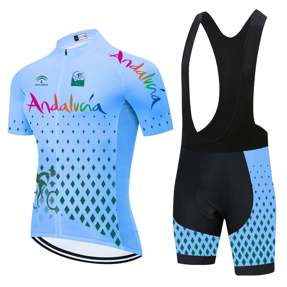 Modrá 2021 Nové Andalúzia Cyklistika Dres Nastaviť MTB, Road Cyklistické Oblečenie Priedušná Horský Bicykel Oblečenie Quick-Dry Nastaviť, jazda na Bicykli