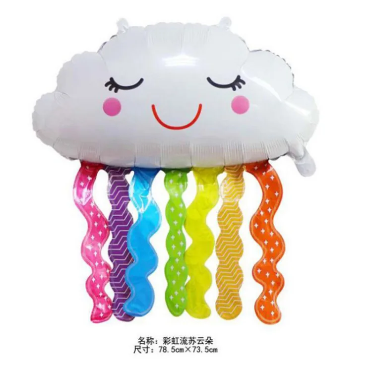 Cartoon Strapec Rainbow Cloud Hliníkovej Fólie Balón Smajlík Hliníková Fólia Balón Balón Narodeniny
