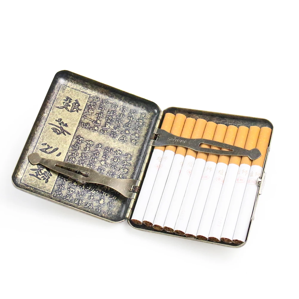 1 KS Módne a Luxusné Cigariet Prípade Prenosné Kovové Cigariet Prípade Cigariet Prípade Vintage Kovové Cigariet Prípade