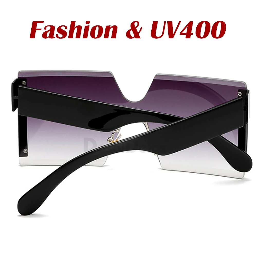 Unisex Móda 2020 Nadrozmerné Námestie bez obrúčok slnečné Okuliare Ženy Značky Dizajnér Flat top Veľké Slnečné Okuliare Cestovné Gradient UV400