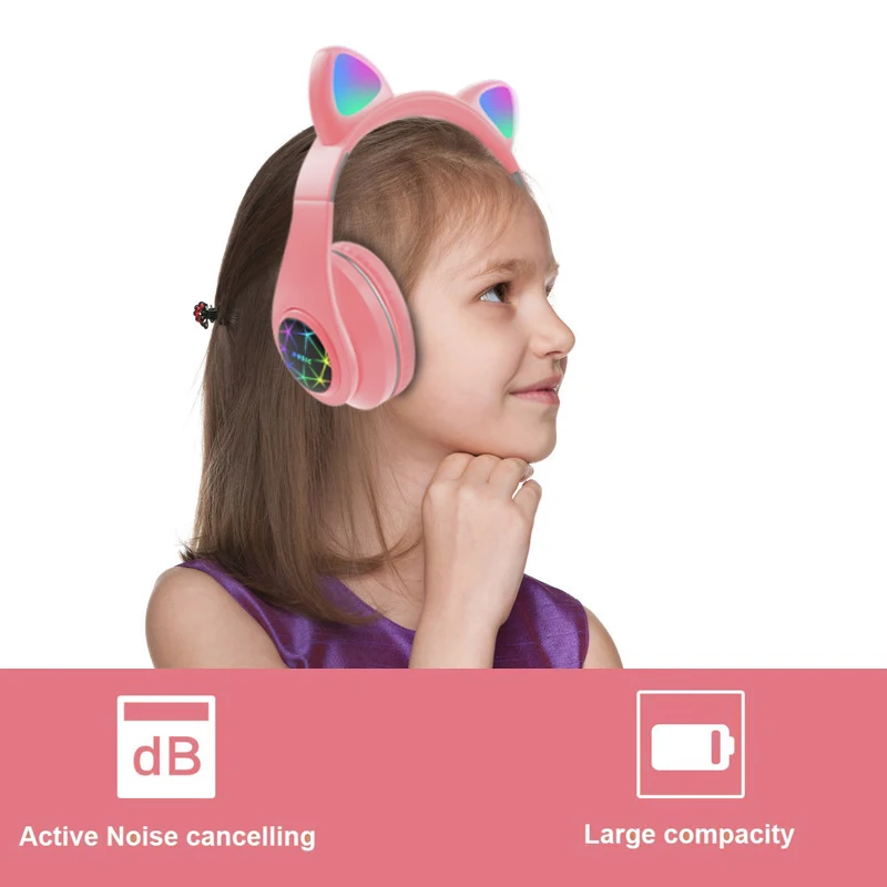 XVIDA M2 Cute Cat Slúchadlá Bezdrôtové Slúchadlá Muisc Stereo Bluetooth 5.0 S Mikrofónom Deti, Dcéru Slúchadlá Slúchadlá Darček