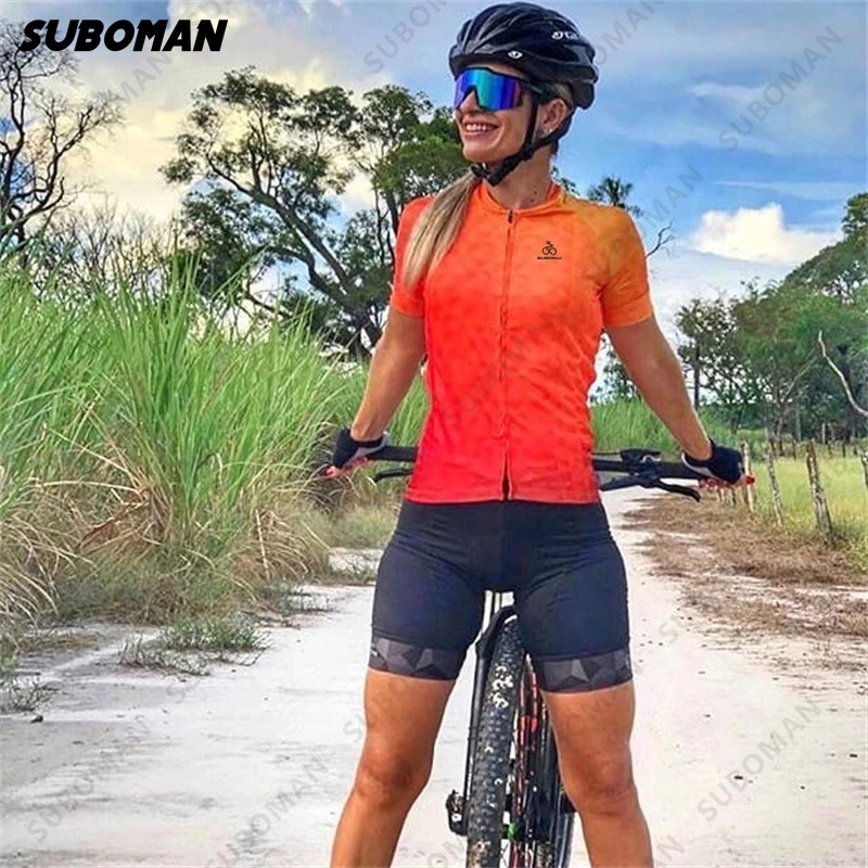 Suboman team triatlon-krátke rukávy cyklistiku jersey nohavice jumpsuit Maillot priedušná vankúš macaquinho ciclismo feminino