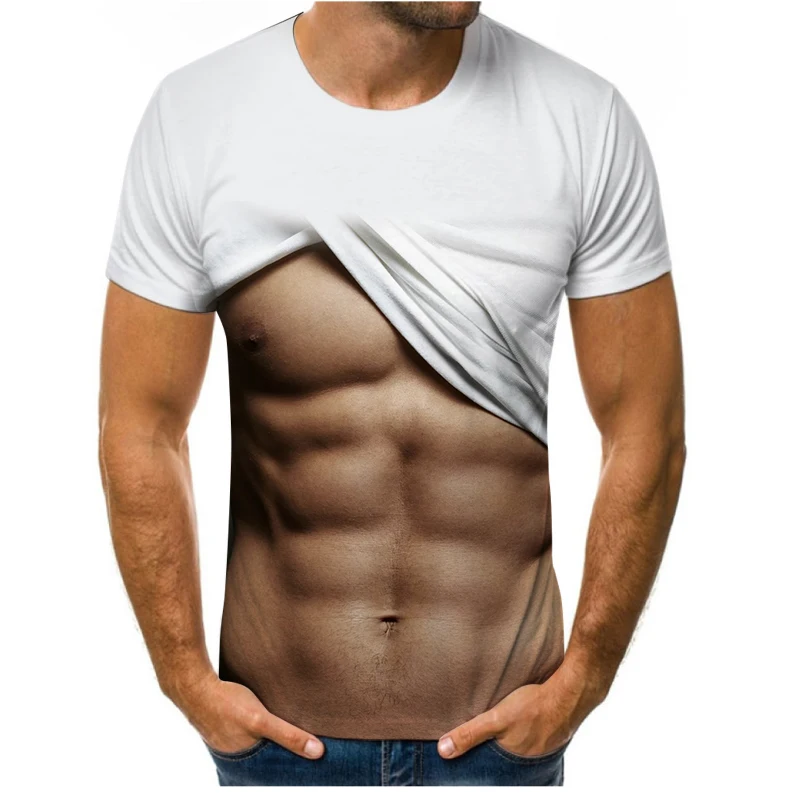 2021New pánske T-Shirt Kvalitné t-Shirt Fitness Svalov Krátky Rukáv 3D Tlač Muž T-Shirt Módy v Pohode Športové Top