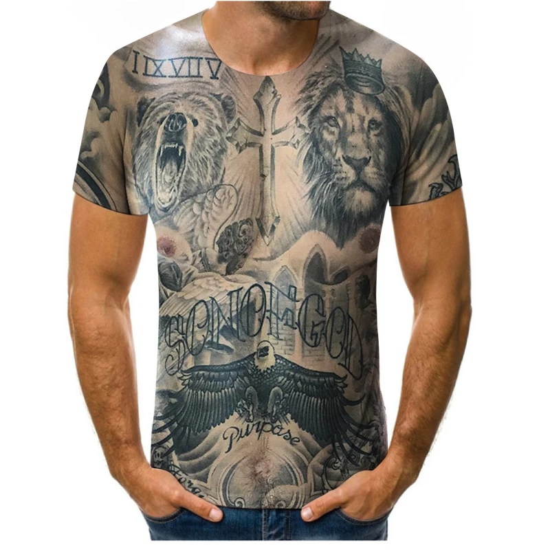 2021New pánske T-Shirt Kvalitné t-Shirt Fitness Svalov Krátky Rukáv 3D Tlač Muž T-Shirt Módy v Pohode Športové Top