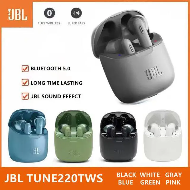 JBL TUNE220TWS NALADIŤ 220 TWS T220TWS Pravda, Bezdrôtové Bluetooth-kompatibilné Slúchadlá S Mikrofónom S Retail Balenie