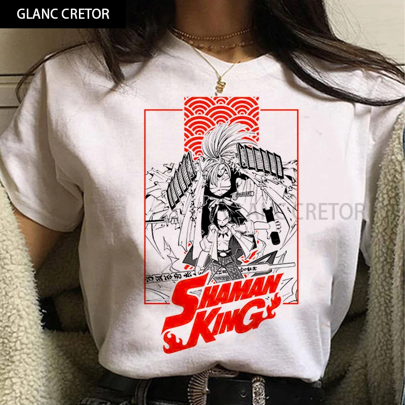 Japonské Anime Šaman King T Shirt Ženy Kawaii Grafické Tees Legrační Karikatúra Inuyasha Unisex Tričko Žena