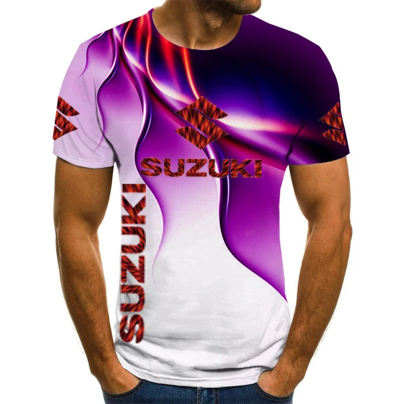 Pánske Letné Vonkajšie Športové Preteky Cross-country Cyklistika Top 3D Tlač Motocykel Suzuki pánske Krátke rukávy T-shirt