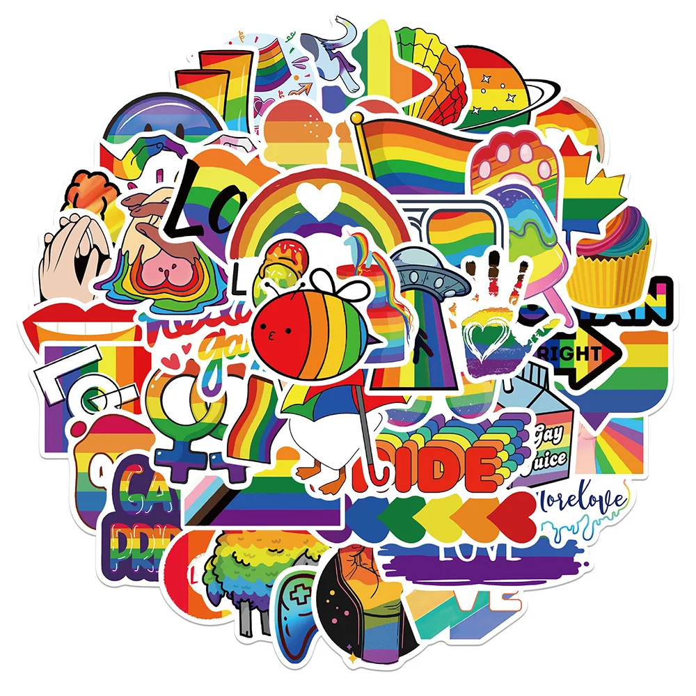 10/30/50PCS Rainbow cartoon Nálepky Nepremokavé Auto, Motocykel notebook Batožiny Kufor Graffiti DIY Nálepky deti hračka