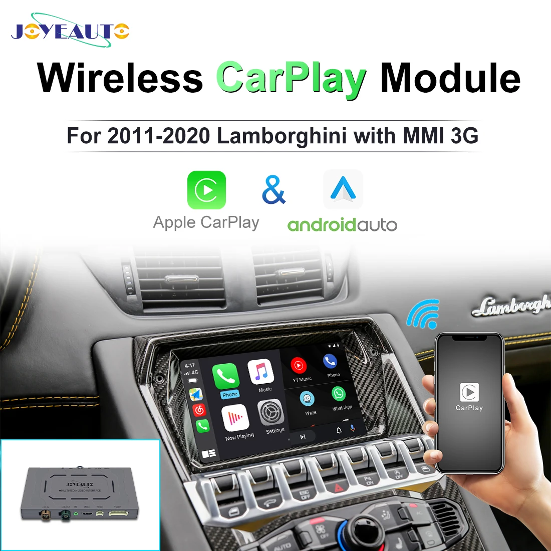 Joyeauto Bezdrôtový Apple Carplay Pre Lamborghini s MMI 3G 2011 - 2020 Android Smart Auto Zrkadlo Odkaz Auto Play Box Príslušenstvo