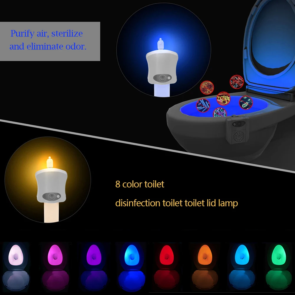 LED Luminaria WC Wc Závesné Podsvietenie Plastové Smart Telo, Pohybový Senzor Napájaný z Batérií Wc Sedadlo Záchodové Nočné Svetlo