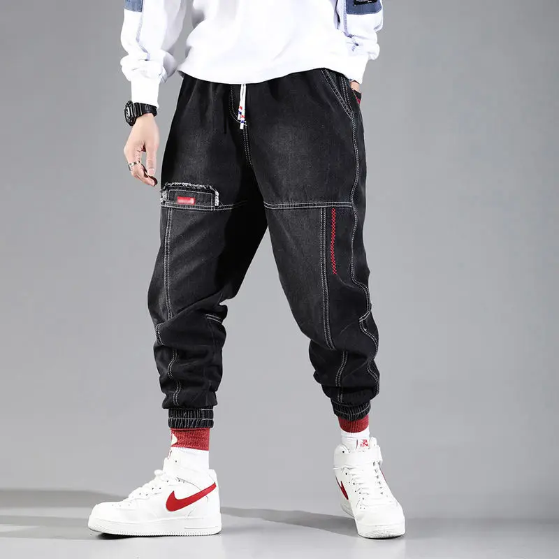 Džínsy pánskej módy hip hop farby zodpovedajúce pracovné nohavice voľné prst Harlan nohavice Americkej lete pánske nohavice