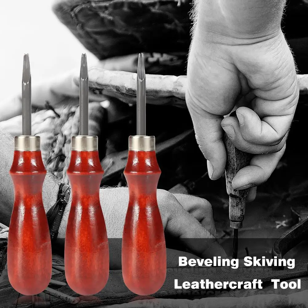 0.8 mm-1,2 mm Ostré Kožené Okraji Beveler Skiving Leathercraft rezacím Nožom, DIY rezný Nástroj s drevenou Rukoväťou