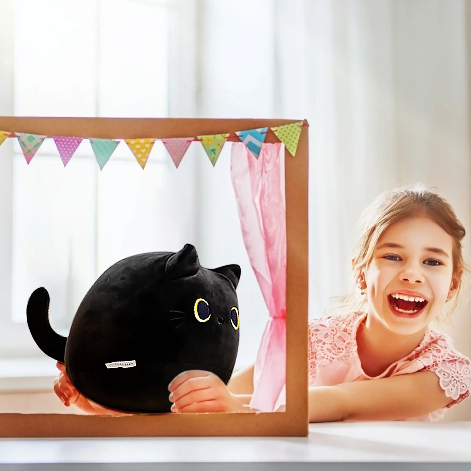 Krásne Cartoon Zvierat Plyšových Hračiek 3d Roztomilý Čierna Mačka, Tvarované Mäkké Plyšové Vankúše Bábika Dievčatá valentínske Darčeky Ornament Hračka
