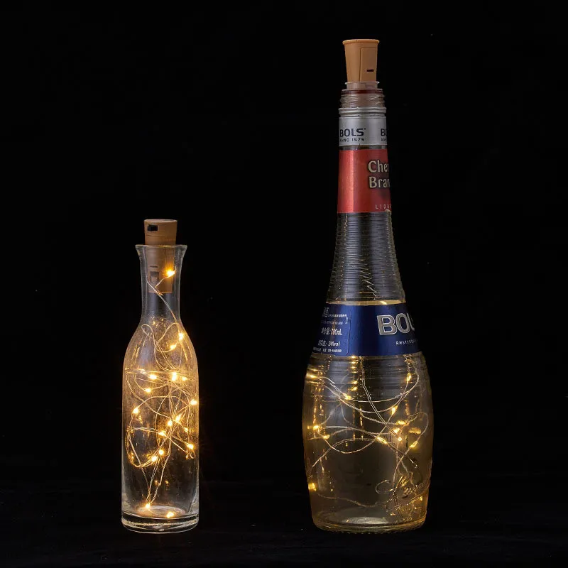 2M Fľaša Vína Slnečné Svetlo s Korku Led Svetlá String Vianočné Girlandy Domov Rozprávkových Svetiel na spoločenské, Svadobné Dekorácie Navidad