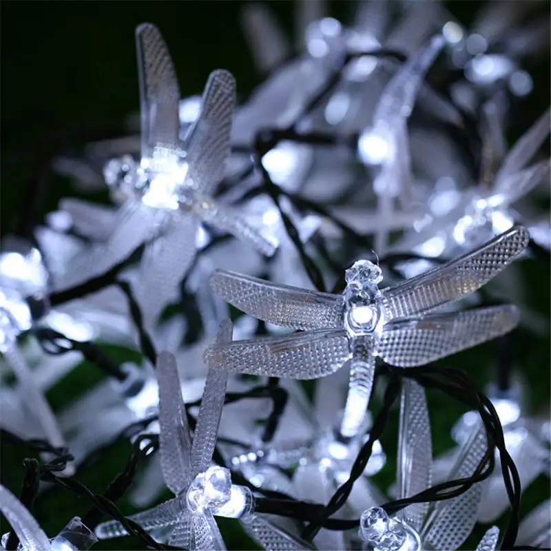 Nové Solárne String LED Svetlo Dragonfly Nepremokavé Vonkajšie Záhradné Párty Dekorácie Svetelné Pásy Vianočné Dovolenku Dekor Solárne Lampy