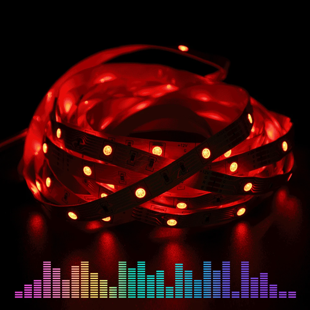 ColorRGB Hudbu, synchronizovať RGB5050 LED svetelné pásy Phone Kontrolované Hudby Svetelný Pás pre Domáce, Kuchyňa, TV, Party