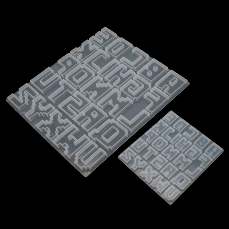 Pixel Písmená Formy Abecedy Prívesok UV Živice Silikónové Formy Šperky Výrobu Nástrojov