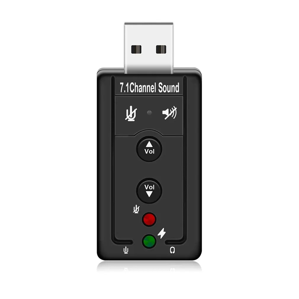 USB 2.0 Externý Zvuková Karta 7.1 CH Audio Mini Adaptér S Tlačidlo Ovládací 3,5 mm Slúchadlá MIKROFÓN Rozhranie Súčasti Počítača
