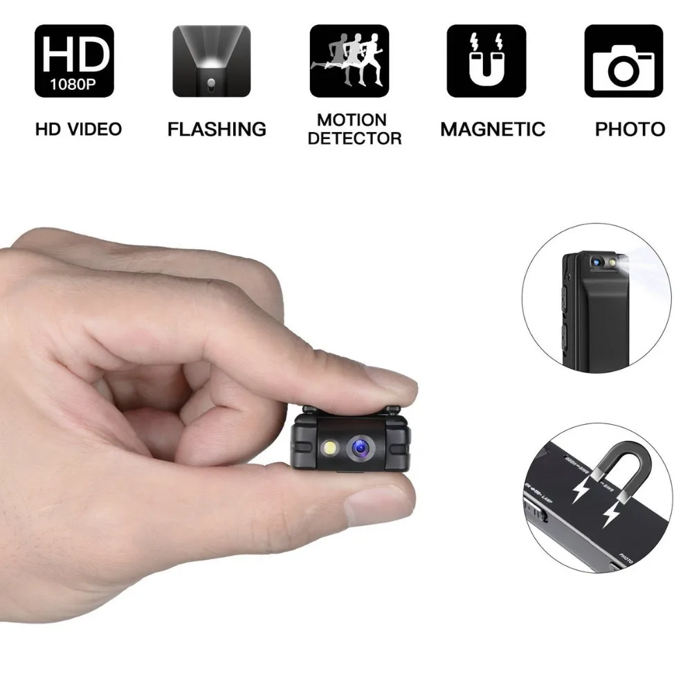 A3 Mini Digitálny Fotoaparát, HD Baterka Micro Kameru Magnetické Telo Fotoaparátu Detekcia Pohybu Snímku Slučky Záznam Videokamera