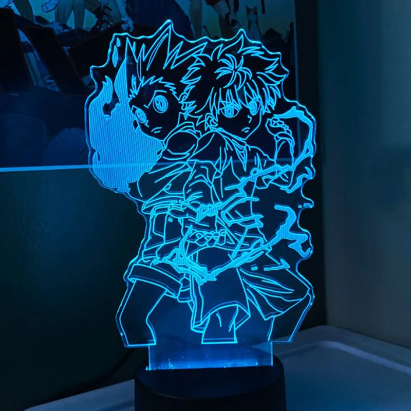 Hunter X Hunter Gon a Killua Obrázok Anime Lampy Nočného pre Deti Spálňa Decor Osvetlenie Detskej Hračky 3d Nočné Lampy, Pád