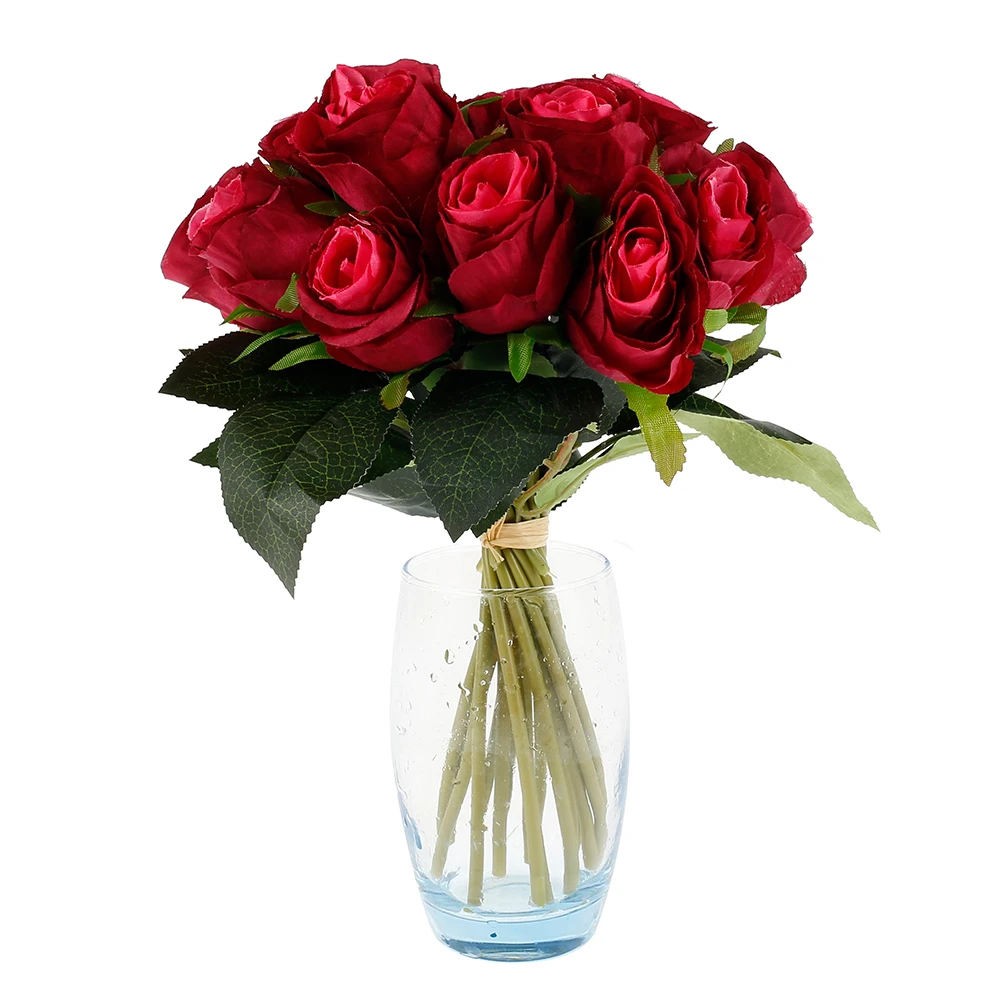 18pcs Umelé Ruže, Kvety Romantické Svadobné Kytice, Kvety Krásne Farby Home Party Dekorácie Stola Hlavy Ruže Kytice