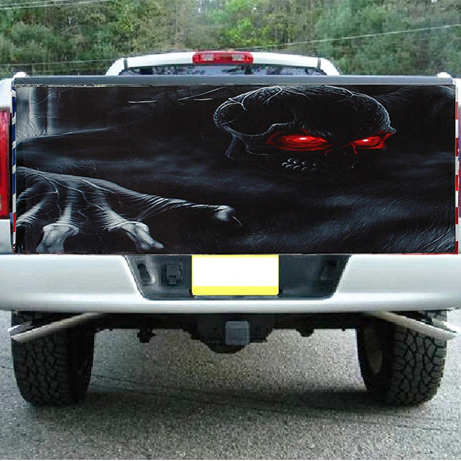 Auto Nálepky Horor Lebky zadných dverí Vzor Odtlačkový Halloween Perforované Vinyl Pre Vozidlo Jeep SUV Vyzdvihnutie 23