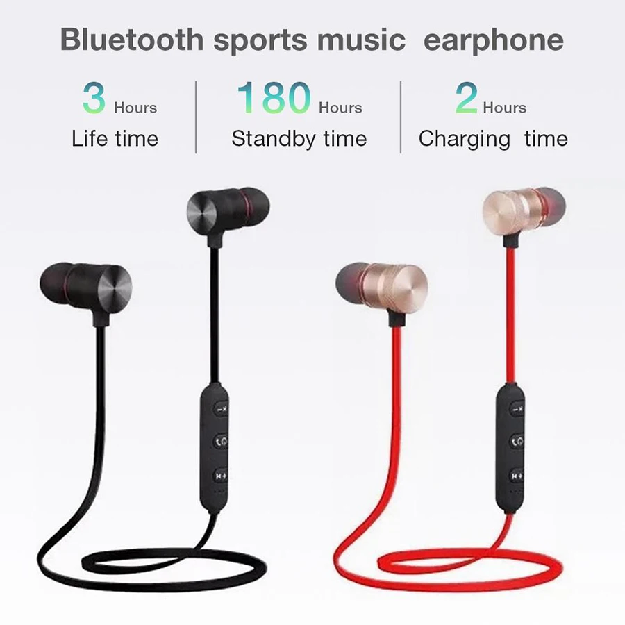 Bluetooth Slúchadlo Šport Handsfree Slúchadlá Bezdrôtové slúchadlá Magnetické Headset Pre IPhone Xiao Huawei Honor Samsung Redmi