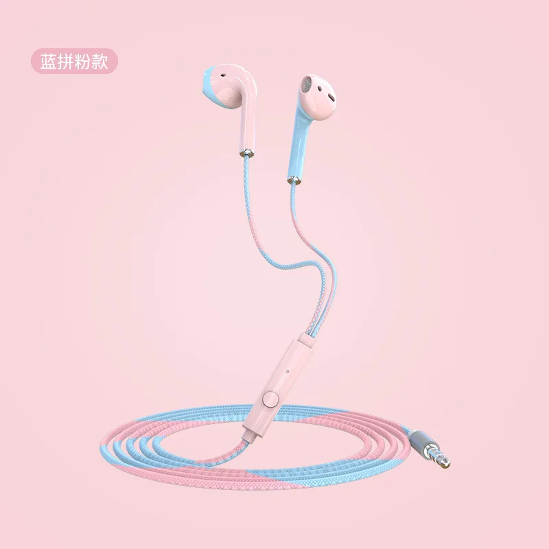 Candy farby Káblové Slúchadlá In-Ear Slúchadlá S Mikrofónom potlačenie Šumu Slúchadlá Hudbu Slúchadlá Pre Xiao Huawei iphone