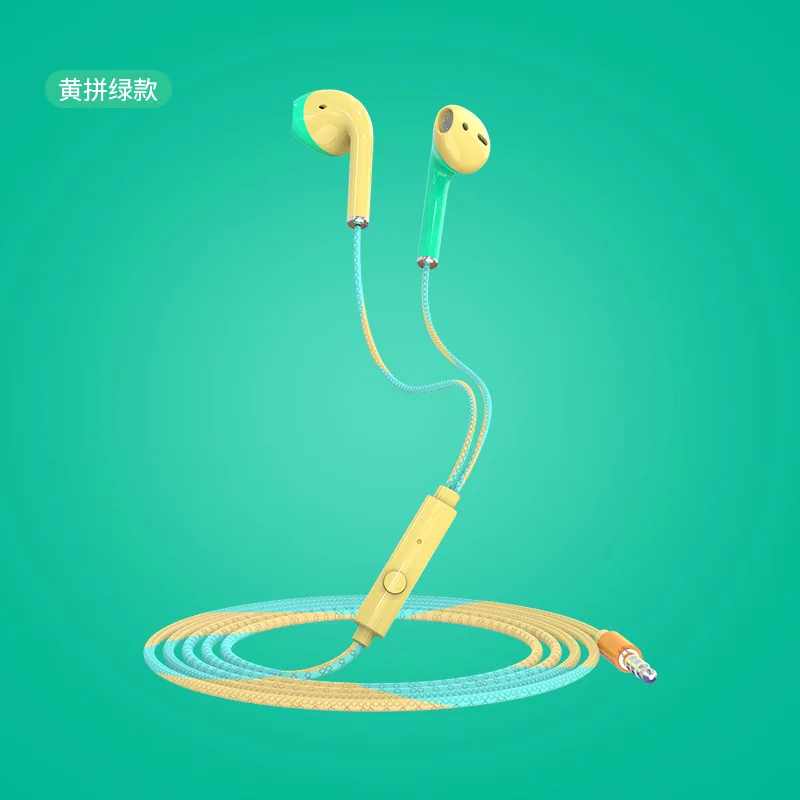 Candy farby Káblové Slúchadlá In-Ear Slúchadlá S Mikrofónom potlačenie Šumu Slúchadlá Hudbu Slúchadlá Pre Xiao Huawei iphone