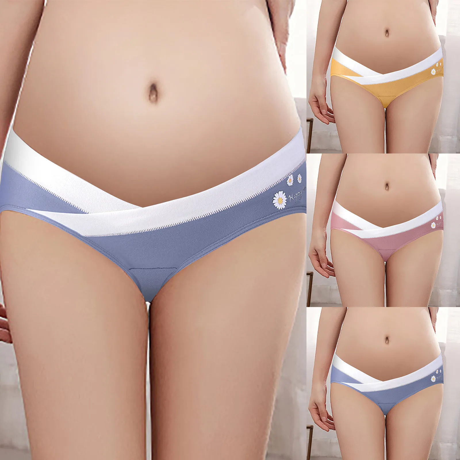 Bavlnené Nohavičky Ženy Pohodlné Underwears Nízkym pásom V-typu solid farba priedušná spodky pred a po tehotenstve