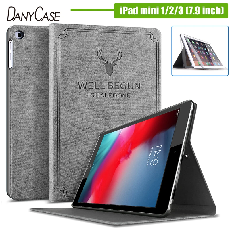 PU Kožené iPad Mini puzdro Pre iPad Mini 1 2 3 Smart Case Tablet Kryt Funda iPad A1432/A1454/A1455/A1489/A1490/A1491/A1599/A1600