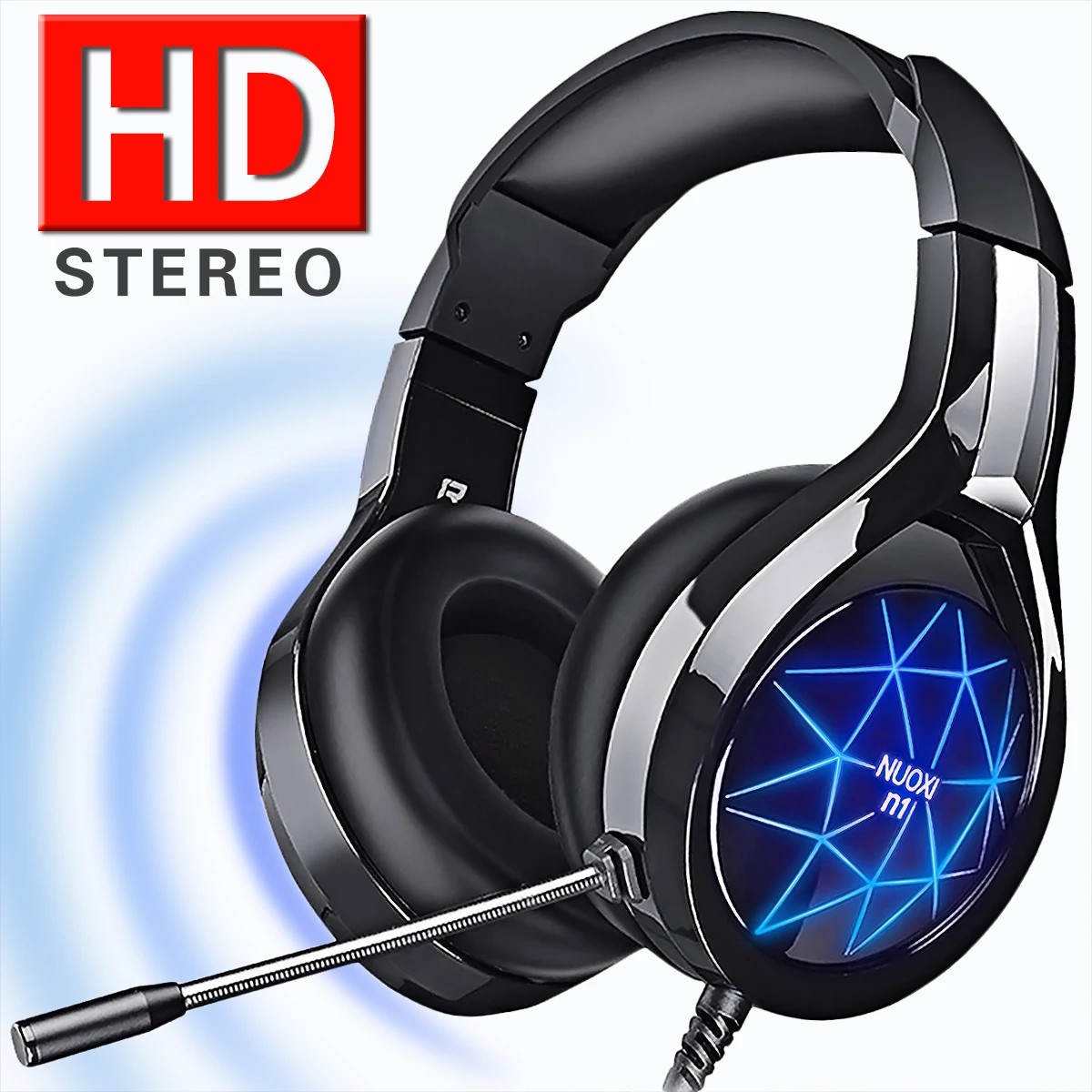 Herný Headset Slúchadlá Priestorový Zvuk Stereo Hra Slúchadlá Drôtové Prilba s HD Mikrofón Pre Hernú konzolu XBox Jeden PS4 PC Notebook