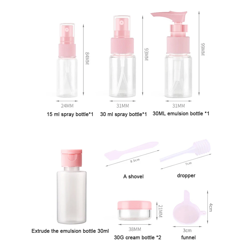 11Pcs/Set Mini make-up, Kozmetické Krém na Tvár Hrniec Fľaše, Plastové Transparentné Prázdne tvoria Kontajner na Fľaše Travel Kit Príslušenstvo