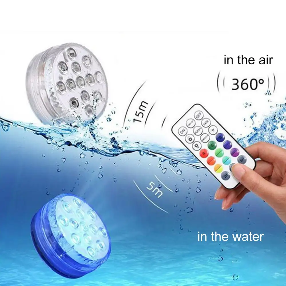 Ponorné LED Svetlo Bezdrôtové Diaľkové Ovládanie Plávajúce Svetlo, LED Osvetlenie pod vodou na Bazén/Strana Nepremokavé Nočné Svetlo