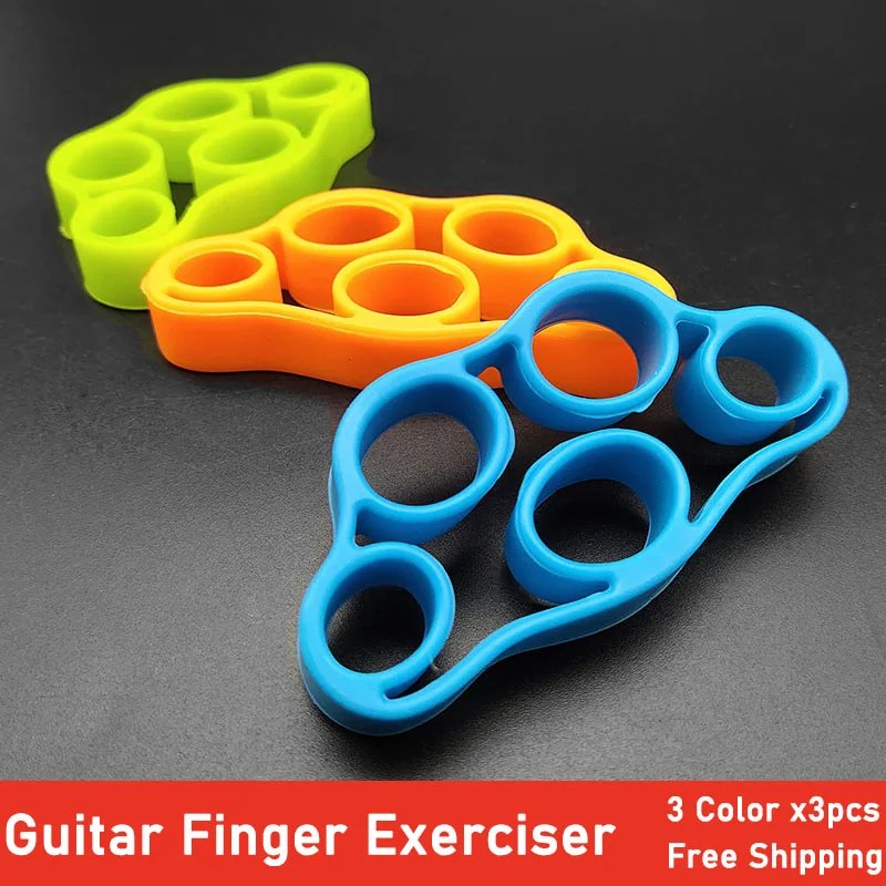 3ks Silica gel Multi Color Gitara Prst Exerciser Gitara Klavír Silu Exerciser pre Deti, Ženy Muž