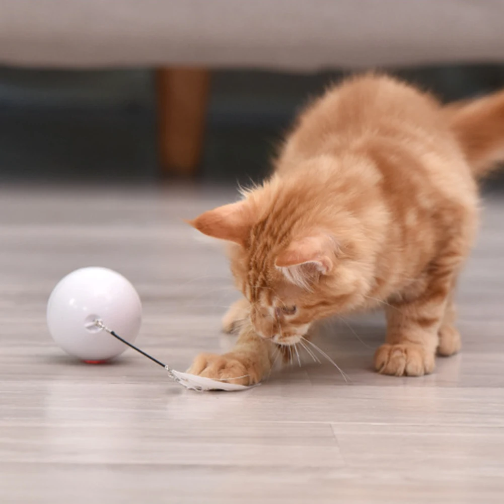 360 Stupeň Self-rolling Loptu s Bell Smart Hračiek pre Mačky Loptu Odolná Zábavná Hračka Pet Odolnosť Zábavné Skus Vŕzgať Hračky