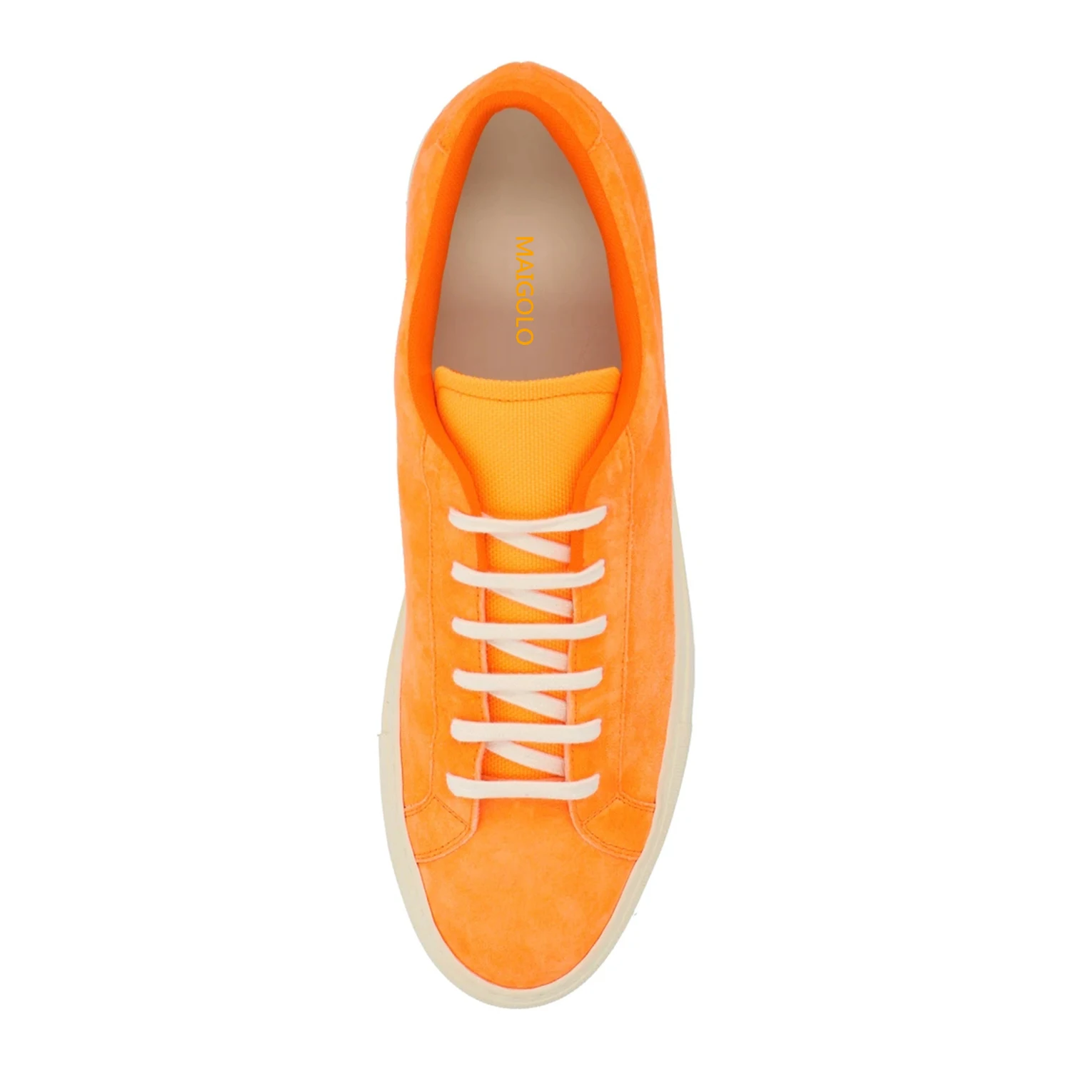 Muži Spoločné Návrhár Obuvi Reálne Semiš Orange Kožené Plat Gumy Jediným Farbou Bežné Streetwear Módy Topánky pre Mužov Práce