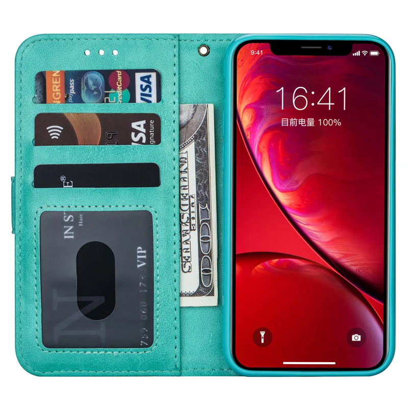Peňaženka Flip Telefónu puzdro Pre iPhone 12 Pro Max Mini 11 XR X XS MAX 7 8 6 6 Plus SE2020 Úplné Ochranné Kožené Zips Stojan, Kryt