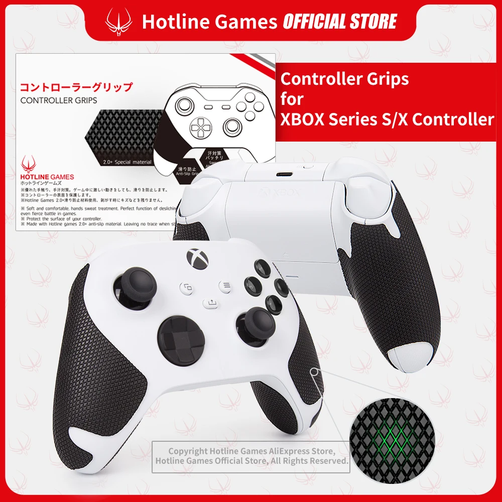 Hotline Hry 2.0 Plus Controller Úchyty pre Xbox Série X/Y, Radiče,Anti-Slip,Vlhkosti Wicking [Klasickej Verzii (4PCS)]